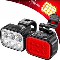 AliExpress BUCKLOS 6 LED Bicycle Rear Light 1100mAh Bike Front Light LED Waterproof Bicycle Lamp USB Rechargeable Mtb 12 Modes Bike Taillights