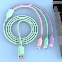3 In 1 Type C Cable USB Phone Charging Cable Multi Port Charger Cord For iPhone Huawei Samsung Multiple USB Charging Wire Line