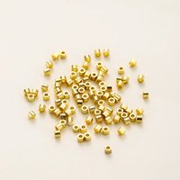 100pcs/lot 14K 18K gold Plated Leather Round Tube Loose Spacer Beads Necklace Bracelet End Beads For DIY Jewelry Making Findings