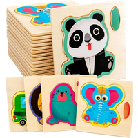 Baby Wooden Toys 3D Puzzle Cartoon Animal Vehicle Wood Puzzle Game Intelligence Jigsaw Puzzle Educational Toys for children