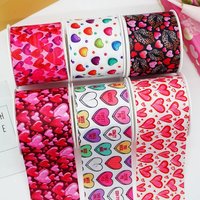 5 Yards Love Heart Printed Grosgrain Satin Ribbons For Bows DIY Craft Decoration Packaging Supplies, 10 Pieces Resins. 61483