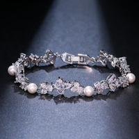 EMMAYA 2021 Elegant Baroque Pearl String Bracelet For Woman Luxury Zircon Bee Pendant Bracelet Fashion Girl's Sweet Jewelry