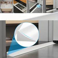 1PC 2m/78.74inch Bathroom Stopper Retention Water Barrier Strip Shower Dam Flood Separation Blocker Silicone Seal Strip