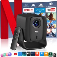 Projektor XGODY 1000 ANSI 4K z systemem Android 14, krótkim rzutem, automatycznym ustawianiem ostrości, korekcją trapezoidalną 4D, WIFI6, BT5.4, do kina domowego