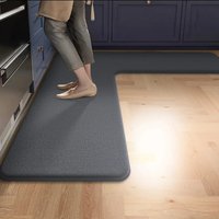 Solid color kitchen corner carpet absorbent floor mat simple L-shaped non-slip floor mat bathroom door mat bathroom foot mat