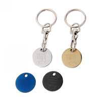 Shopping Trolley Key Ring Token Chip With Carabiner Hook Alloy Portable Charm Bag Phone Pendant Supermarket Keychains