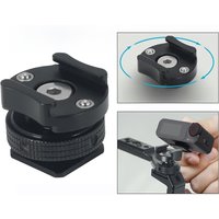 360 Rotatable Cold Shoe Mount Adapter Aluminum for Rode DJI Microphone Anti-Drop Hotshoe Extension for LED Light Mic Camera Cage