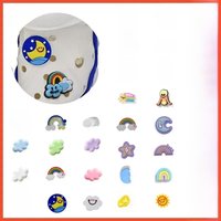 PVC Shoe Charms Cartoon Rainbow Shoe Accessories Cloud Shoe Decoration Moon Accessories for Croc Sandals X-mas Gifts Pins Buckle