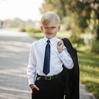 Children Ties 38*6cm Kids Strap Tie with Handkerchief Fashion School Skinny Neckwear Easy To Wear Simple Lazy Slim Student Tie