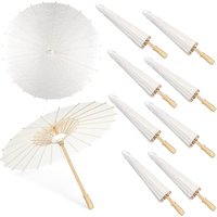 60cm White DIY Paper Umbrella, Elegant Wedding Decoration & Photo Prop, Gift for Wedding & Fashion Events, Portable Sun Umbrella