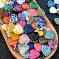 AliExpress NONE 10/20/30PCS Heart Shape LOVE 20MM Natural Crystal Amethyst Agate Irregular Mineral Healing Stone Gravel Specimen Home Decoration