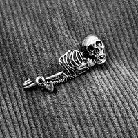 Retro Halloween Skull Brooch Creative Punk Retro Skull Brooch Clothing Accessories Ghostly Gothic Skull Badge Lapel Pin