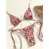 Miyouj 2024 Bathing Suits Triangle Bikinis Printed Swimwear Women's Low Waist Swimsuit Bandage Biquini Set New Two Piece Suits