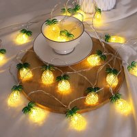 1.5m Hawaiian Party Pineapple Shape String Lights Battery Operated Summer Tropical Fruit Lights For Beach Pool Party Supplies