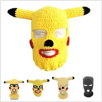 AliExpress TAKARA TOMY Pokemon Pikachu Balaclava Masks Hat Winter Cover Neon Mask Halloween Caps for Party Motorcycle Bicycle Ski Cycling Balaclava Hat