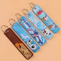 Cute Animal Embroidery Key Fobs Cartoon Anime Key Tag Keychain For Car Keys Backpack Key Ring Holder Chaveiro Jewelry Gifts