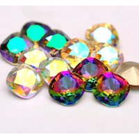 10PCS 6mm Cushion Cut Shape Crystal High Quality Glitter Glass Rhinestones Different Color Nail Rhinestone 3D DIY Rhinestones