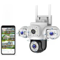 Yoosee 6K 12MP 3 Lens 3 Screens WiFi PTZ IP Camera Outdoor Waterproof Auto Tracking Color Night Vision Security Camera System