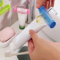 JJYY Multipurpose Rolling Tube Squeezer Tooth paste Dispenser Sucker Holder Dental Cream Bathroom Manual Syringe Gun Dispenser