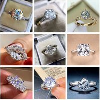 2025 New Simple and Classic Oval Cubic Zirconia Ring Women's Wedding Accessories Luxury Crystal Eternal Love Jewelry