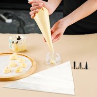 100/50/20pcs Thick Transparent Buttercream Adhesive Cake Biscuits Baking Tools Plastic Squeeze Disposable Laminating Bag Icing