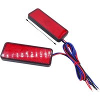 1 Pair 24LED Rectangle Motorcycle Reflector Tail Brake Turn Signal Light Lamp Car ATV LED Reflectors Truck Side Warning Light