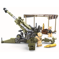 Military WW2 M777 Ultralightweight Field Howitzer Army War Weapon Building Blocks Kits Bricks Classic Model Kids Toys Boys Gift