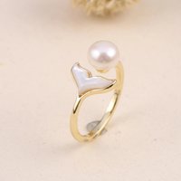 Natural freshwater pearl Rings Retro Fashion Rings Gold Plated Adjustable Ring for women Fine Jewelry Memorial Day wedding gifts