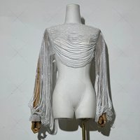 New Diamonds Necklace Costume Matching Shawl Chest Jewelry Trendy Netflix Bikini Bra Beaded Jewelry Long Sleeve Top