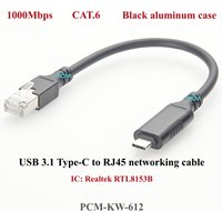 USB C Type-C 3.1 to RJ45 Adapter 8P8C Ethernet cable connector 1000Mbps 1G LAN Network Cat6 Networking High Speed Cord laptop