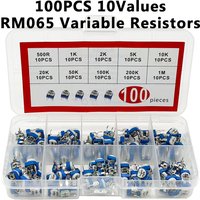 100PCS 10 Values RM065 Variable Resistor 6MM 500R 1K 2K 5K 10K 20K 50K 100K 200K 1M with box packaging