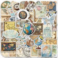 AliExpress snapseed 50pcs Retro Aesthetic Maps Stickers Waterproof Graffiti For Luggage Guitar Phone Laptop Skateboard Bicycle Vinyl Decals