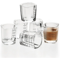 Leeseph Glass Coffee Measuring Cup with Scale for BCnmviku Espresso Shot Glasses Measuring Cup Liquid Heavy Glass, 60ml 2oz
