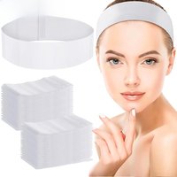 100pcs Disposable Headbands for Facials Spa Stretch Non-Woven Soft Skin Care Hair Bands Women Salons Face Washing Beauty Tools