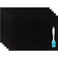 Non-stick grill mat, 60x40 cm, heat-resistant cooking plate, grill cleaning utensil, for electric oven, microwave, gas grill