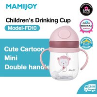 MAMIJOY BY01 Kids Water Sippy Cup Creative Cartoon Baby Feeding Cups with Straws Leakproof Water Bottles Outdoor Childrens Cup