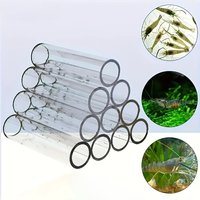 KEMORELA Acrylic Aquarium Decorations Set Fish & Shrimp Shelter Houses Transparent Simulation for Fish Tanks-3/6/10/15PCS Option