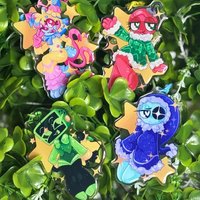 Dandy's World Acrylic Keychains Shelly Vee Bassie Yatta Astro Bobette Cartoon Game Charms Backpack Pendant