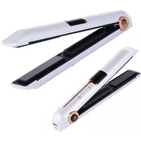 Portable USB Rechargeable Hair Straightener With Power Bank Lock System Travel Flat Irons Wireless Straightening Hair Curler
