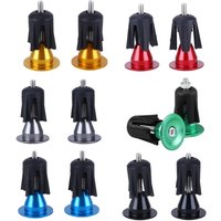 AliExpress NONE 2PCS Bicycle Grip Handle Bar End Cap Aluminium Alloy Mountain Road Bike Handlebar Grips Plugs Cap Cover MTB Cycling Accessories