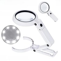11x 5x Portable Magnifier with Light and Stand Foldable Handheld Desktop Magnifier for Reading Newspapers Magnifier Repair Tool