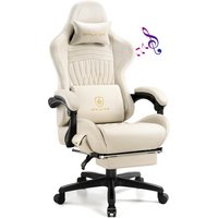 GTPLAYER fotel gamingowy ergonomiczny fotel do gier krzesło biurowe PC podnóżek głośnik muzyczny fotel biurowy do 150kg