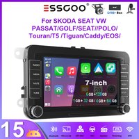 Radio samochodowe ESSGOO Android15 7" 4+64 GB / 6+128 GB do VW Golf 5 6 Passat Polo 6R Touran Tiguan Caddy EOS Jetta Seat Skoda Bezprzewodowy CarPlay Android Auto Nawigacja GPS RDS FM Bluetooth Mirror