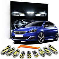 18Pcs For Peugeot 308 Hatchback SW MK2 2014 2015 2016 2017 2018 2019 2020 LED Interior Map Sun Visor Foot Light Kit Car LED Bulb