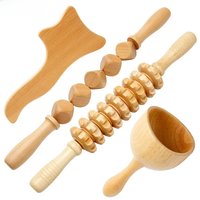 Wooden Lymphatic Drainage Massager Body Sculpturing Anti Cellulite Maderoterapia Set Colombian Wood Therapy Tools for Men Women