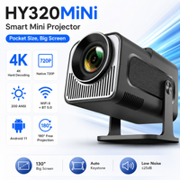 Hy320 Mini-Projektor, LCD-Lichtquelle, Smart Dual-Band Wifi6, BT 5.0, Tragbarer Projektor, Native 720P, 4K-Unterstützung, 200 Ansi Lumen, Full-HD-Projektor