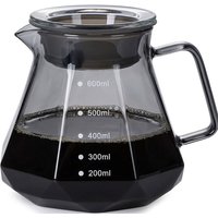 Leeseph Kaffeekanne aus Espressoglas, Filterkessel zum Übergießen von Kaffee – 400 ml, 600 ml Kaffeekanne aus Diamantglas