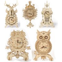Owl Clock 3D Wooden Puzzle Mechanical Gear Retro Wall Clocks Model Building Kits Home Decoration Kids Adults Birthday Gifts