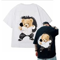 M-8XL Men Casual T-shirt Teenager Student Tee American Vintage Kung Fu Teddy Panda Print T-shirt Loose Large Size Large Top
