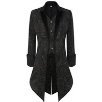 Steampunk Men Gothic Tailcoat Trench Coat Medieval Christmas Vintage Clothing Victoria Uniform Halloween Costume Tuxedo
